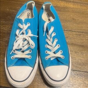 Blue Converse Sneakers with White Laces